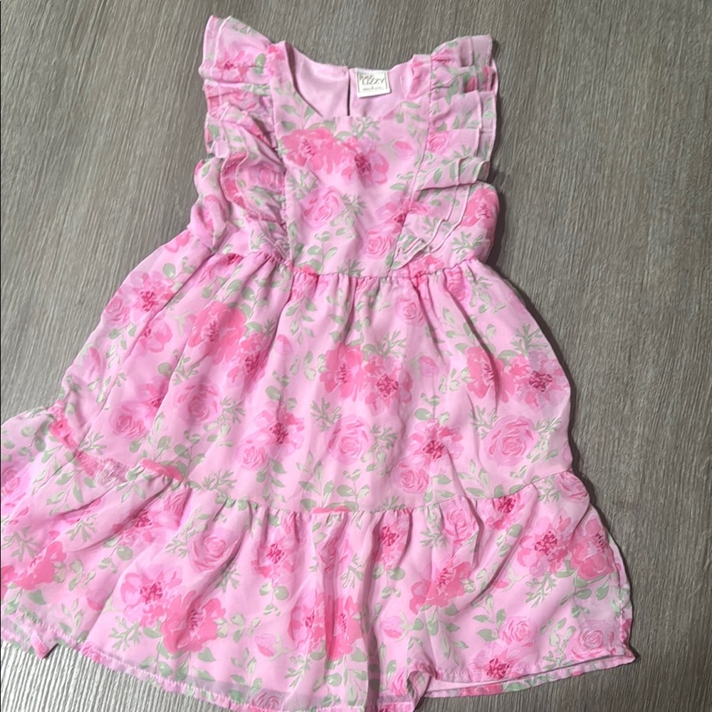 Lovely Pink Floral Kids Dress